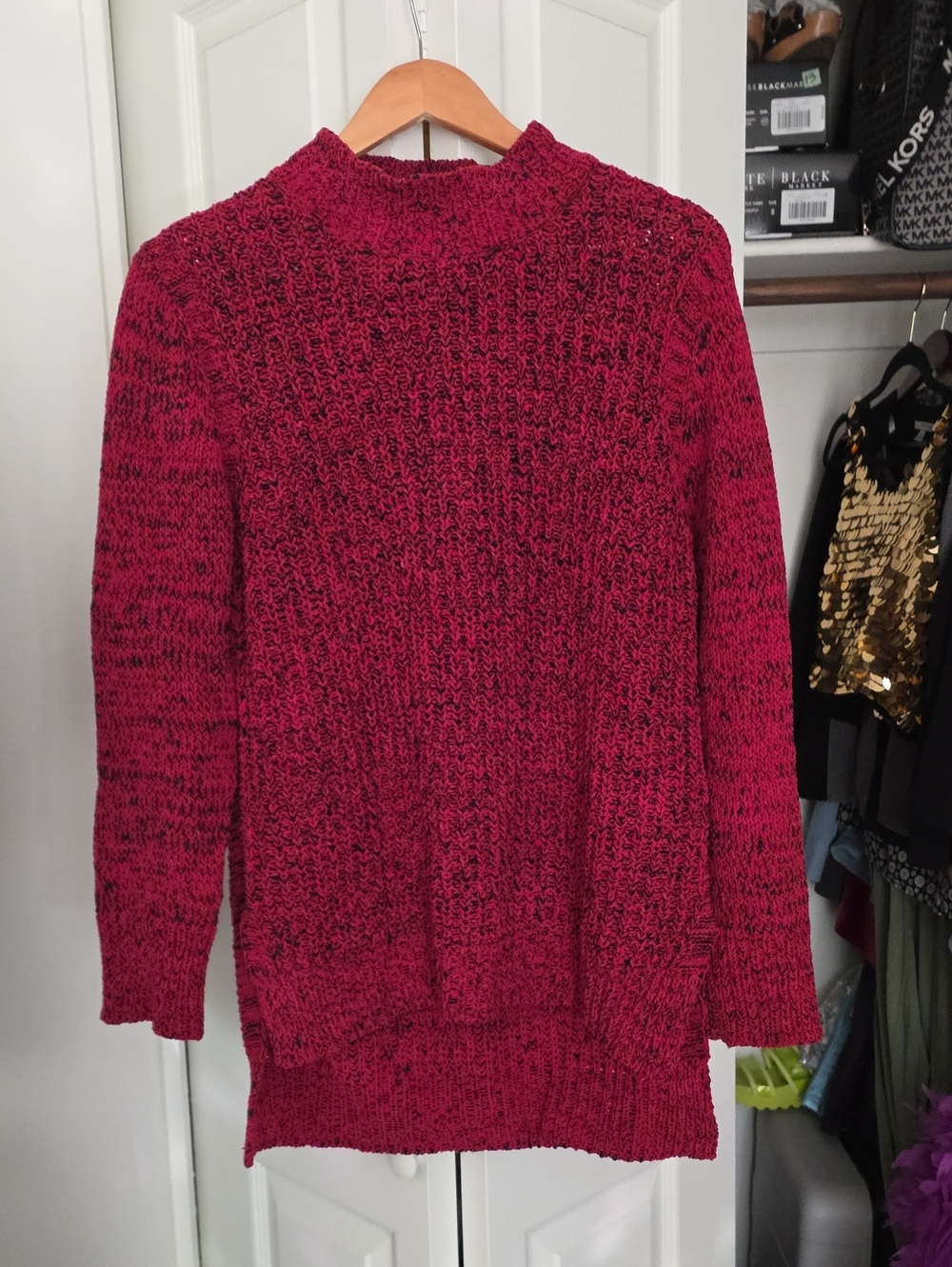Jones New York Berry Marled Cowlneck Sweater Sz M